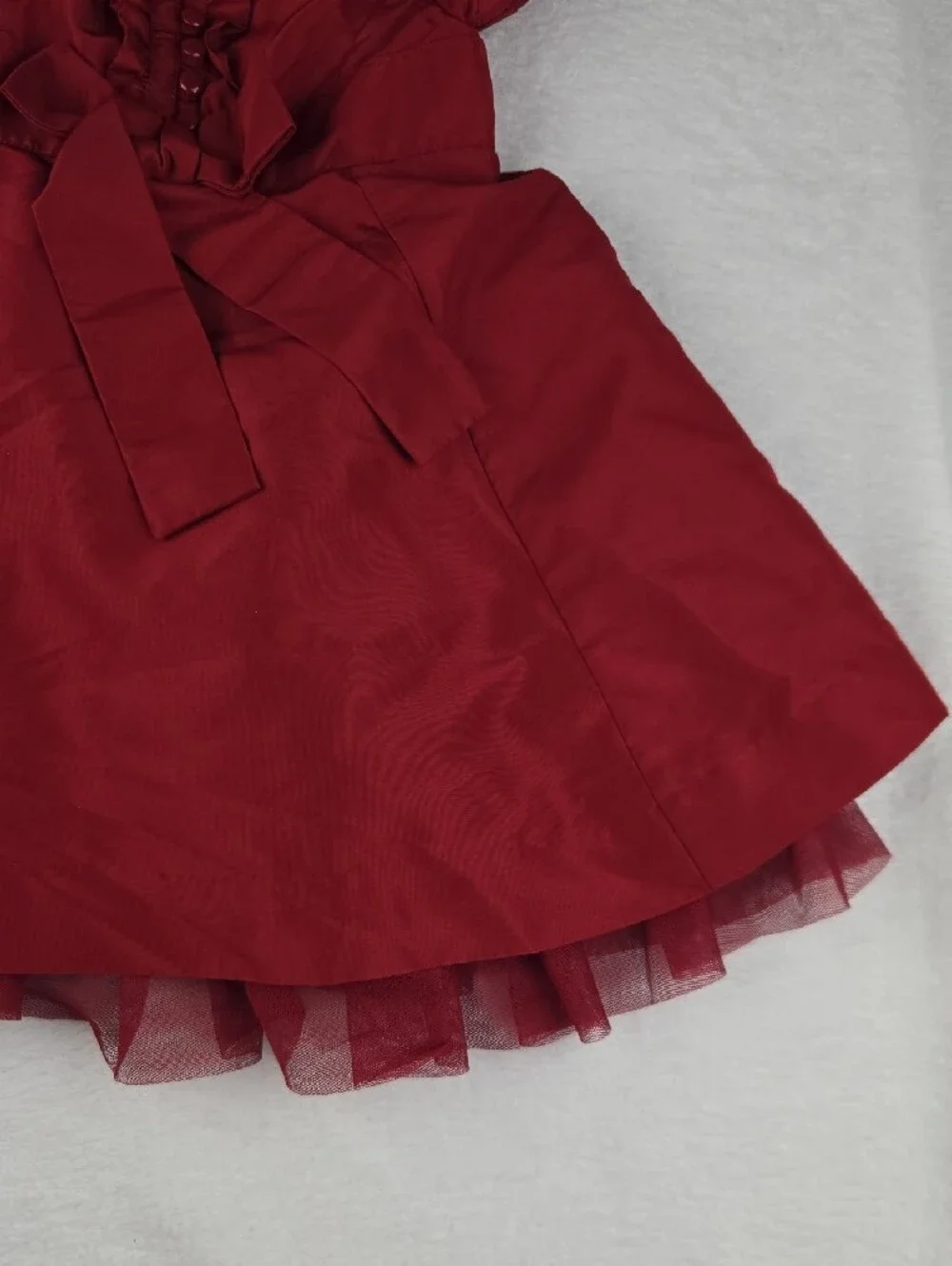 Baby Gap Red Formal Dress Size 18-24 Bow Zip Short Sleeve